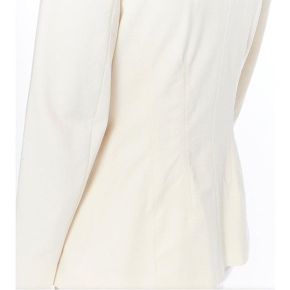 PREOWNED $2K LA PERLA SS17 RUNWAY CORSET CREAM STRETCH WOOL BLAZER IT 46C US 10 - Picture 12 of 15